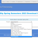 AIOU Roll No Slip Spring Semesters 2023 Download Online