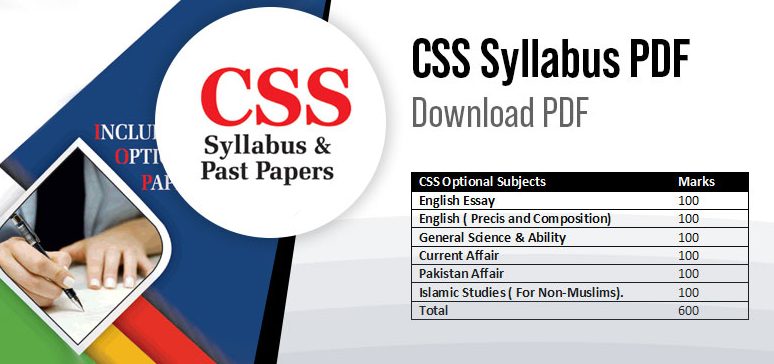 CSS Syllabus 2023 Download PDF Past Papers @fpsc.gov.pk