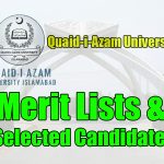 Quaid e Azam University Merit List 2023