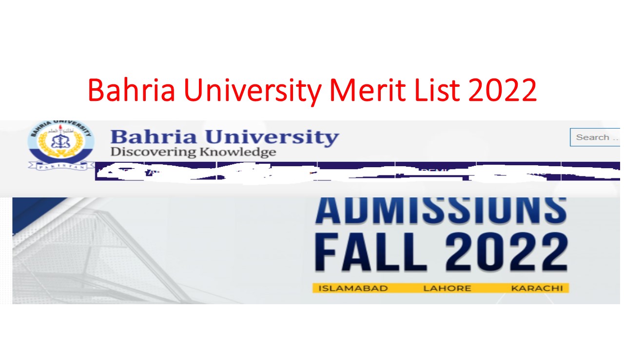 Bahria University Merit List 2022 Spring and Fall