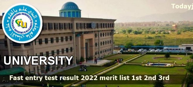 Fast University Entry Test Result 2022 Merit List Check
