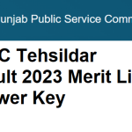 PPSC Tehsildar Result 2023 Merit List Answer Key