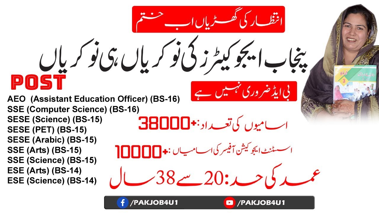 punjab Educators jobs 2023 Apply online