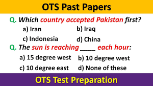 OTS Test Preparation Online MCQs 2024