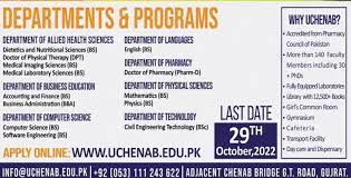 University Of Chenab Gujrat Admission