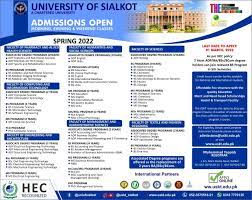 University Of Sialkot Admission 