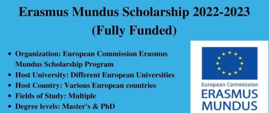 Erasmus Mundus Scholarship 2023-23