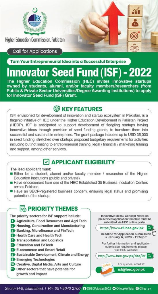 HEC Innovation Seed Fund ISF 2023 