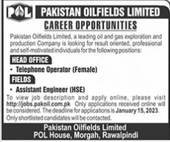 POL Jobs 2024 Apply Online @jobs.pakoil.com.pk