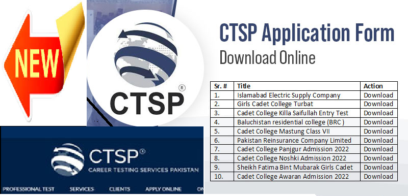 CTSP Application Form Download 2024 Career Testing Services Pakistan