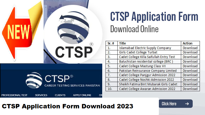 CTSP Application Form Download 2023 Career Testing Services Pakistan