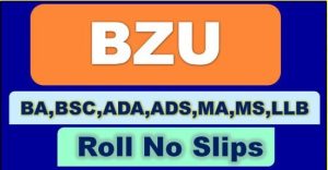 BZU LLB Roll No Slip 2023 Download BA, BSC, B.Com, MA, MSC