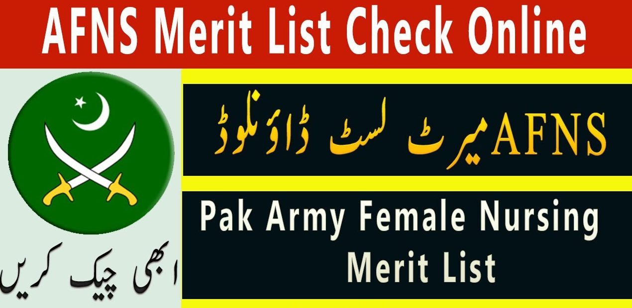 Pak Army Female Nursing AFNS Merit List 2023