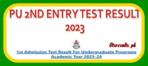 Punjab University PU 2nd Entry Test Result 2023
