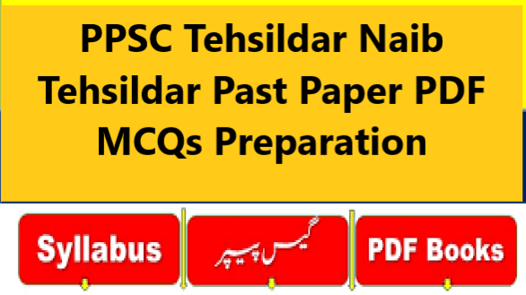 PPSC Tehsildar Naib Tehsildar Past Paper PDF MCQs Preparation Books