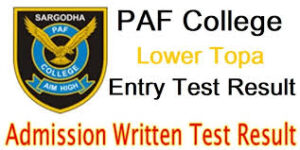 PAF College Lower Topa Admission 2024