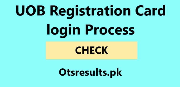 UOB Registration Card Login Online