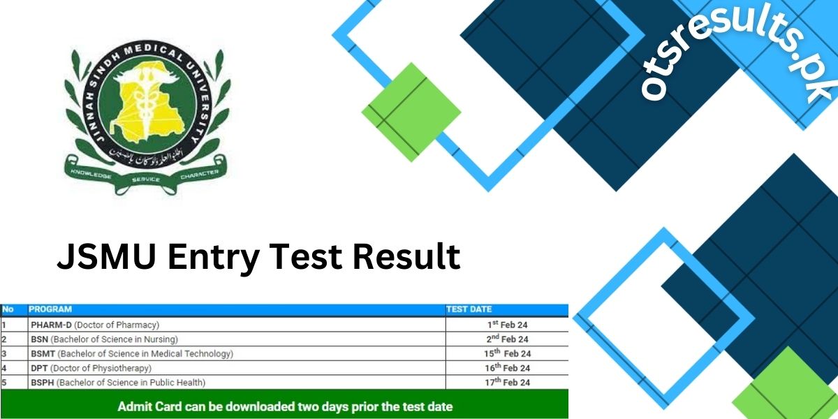 JSMU Entry Test Result 2024